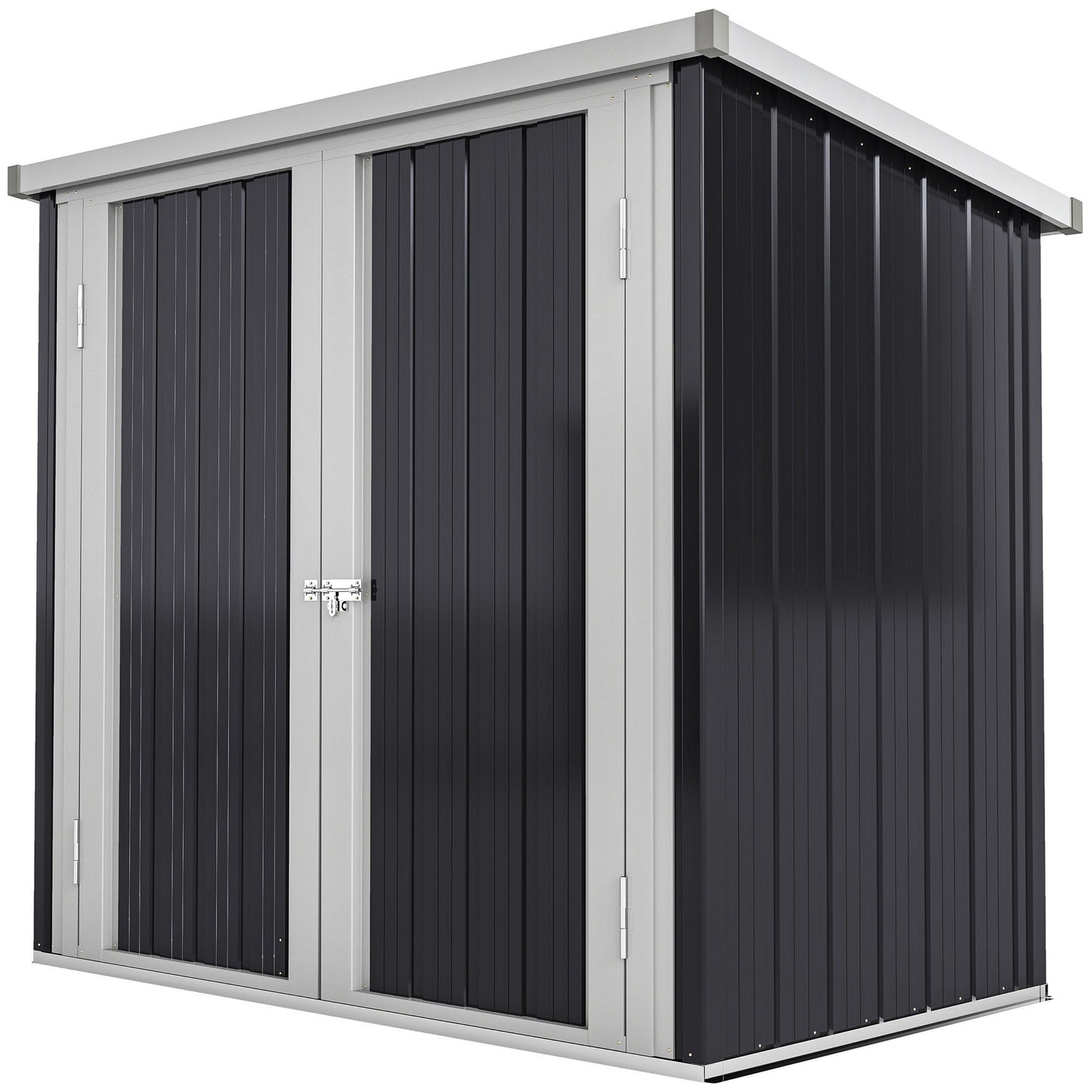 5x3 Metal Garden Storage Shed with Double Door, Durable Metal Shed for Garden, Patio, Lawn, Black