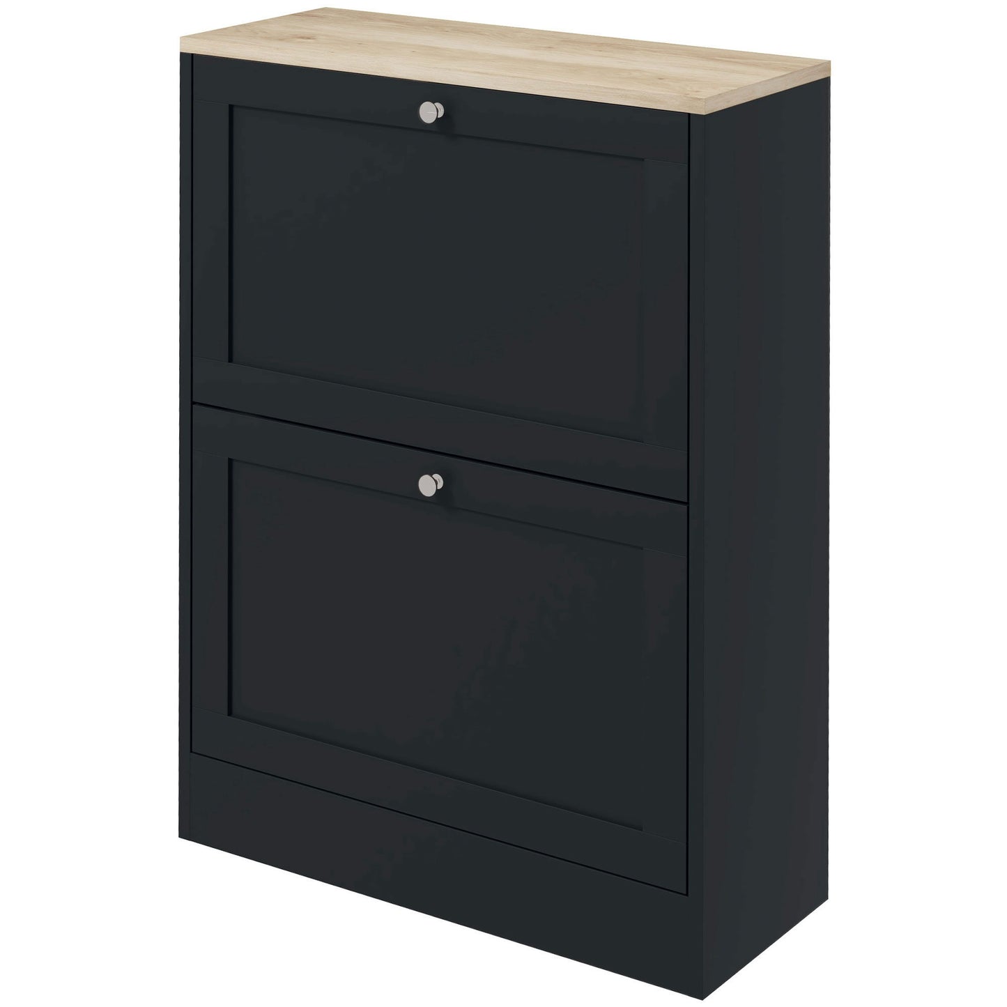 Slim Shoe Storage Cabinet, Modern Shoe Cabinet with 2 Flip Drawers and Adjustable Shelves for 8-12 Pairs, Black