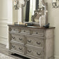Lodenbay - 6 Pc. - Dresser, Mirror, Chest, King Panel Bed - Antique Gray