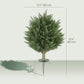 24" Artificial Cypress Trees with Ground Stake, Set of 2 Artificial Plants for Indoor & Outdoor, UV Resistant, Green