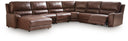 6 Pc. Left Arm Facing Press Back Power Chaise Sectional