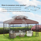 13' x 10' Gazebo Replacement Canopy, 2 Tier Top Roof Garden Pavilion UV Cover, Brown (TOP ONLY)