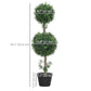 2 Pack 36.1" Artificial Trees, Boxwood Topiary Ball Trees with Pot for Indoor, Outdoor, Home Office, Living Room, Green