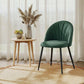 Modern Dining Chairs Set of 4, Upholstered Dining Room Chairs with Metal Legs, Shell Backrest, Padded Seat, Green