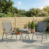 3 Pieces Outdoor Bistro Set, Folding Patio Table and Chairs with Tempered Glass Tabletop for Garden, Deck & Backyard