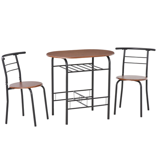 31.5" Dining Table Set for 2 with Shelf