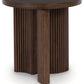 Korestone - Dark Brown - Round End Table