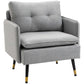 Tufted Accent Chair with Steel Legs - Grey