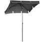 6.5x4ft Rectangle Patio Umbrella Aluminum Tilt Adjustable Garden Parasol Sun Shade Outdoor Canopy Grey