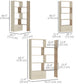 4-Tier Corner Bookcase, Rotating Storage Display Shelf, Multifunction Tall Bookshelf, Space Saving Room Divider for Home Office, White Oak
