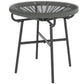 Rattan Side Table, Round Outdoor Table, with Round PE Rattan and Tempered Glass Table Top for Patio, Garden, Dark Grey