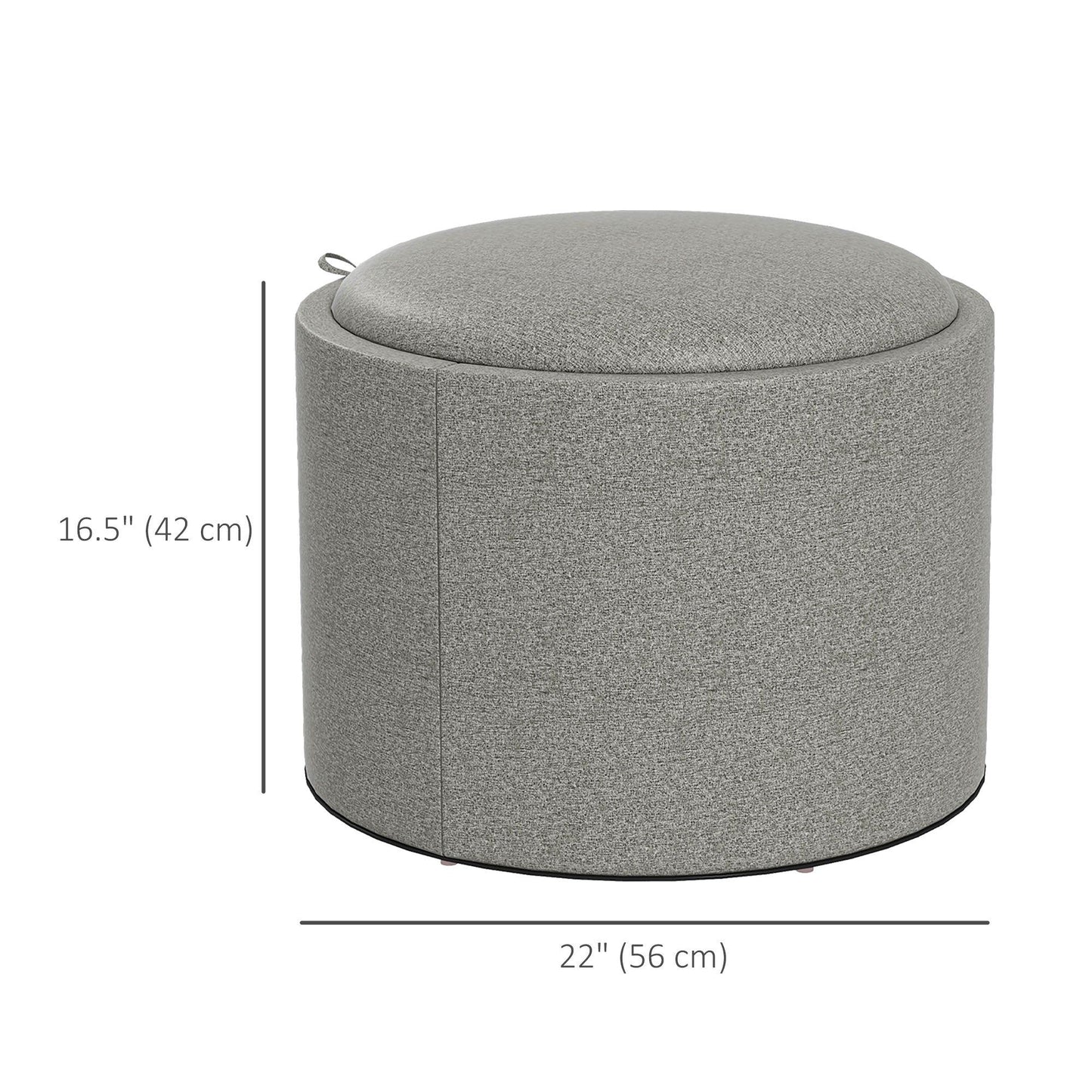 Round Coffee Table with Hidden Storage - Grey