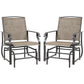 2 Pieces Outdoor Glider Chairs, 2 Person Glider Rocking Chair Set with Breathable Mesh Fabric, Steel Frame, Dark Brown