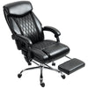 6-Point Massage Office Chair with Footrest - Black