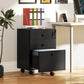 3-Drawer Small Filing Cabinet with Lock, Vertical Office Storage Cabinet with Wheels for Home Office, Black