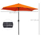 8.5' Round Aluminum Patio Umbrella Garden Parasol Market Sunshade Tilt Canopy w/ 6 Ribs, Crank Handle, Blue