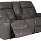 Jesolo - Dark Gray - Dbl Rec Loveseat W/Console - Faux Leather