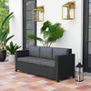 Deluxe 3 Seat Rattan Wicker Sofa Garden Outdoor Patio Furniture with Cushion, Grey