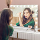 Hollywood Vanity Mirror with Lights, 31.5" x 24.4" Lighted Makeup Mirror with 3 Colour, 10X Magnifying, USB Port, White