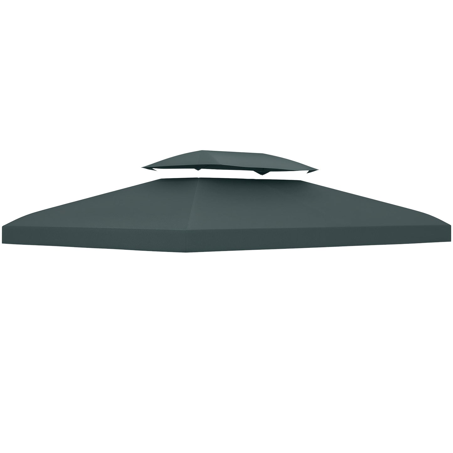 13' x 10' Gazebo Replacement Canopy 2 Tier Top UV Cover Pavilion Garden Patio Outdoor, Grey (TOP ONLY)