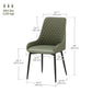 Upholstered Kitchen Chairs, Modern Dining Chairs Set of 2 with Diamond Tufting and Steel Legs for Dining Room, Green