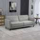 Convertible Tufted Sofa Bed with Adjustable Back - Grey