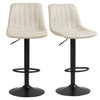 Counter Height Swivel Bar Stools Set of 2, Leathaire - White