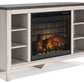 Dorrinson - Corner TV Stand With Fireplace Insert