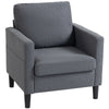 Upholstered Accent Chair with Padded Seat - Dark Grey