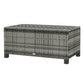 Rattan Wicker Coffee Table with Glass Top Outdoor Garden Patio Furniture Brown Tempered