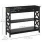 39" Console Table with Drawers and X-Frame - Black