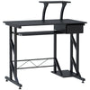 Computer Desk with Keyboard Tray and Drawer - Black