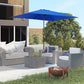 6.5x10ft Patio Umbrella, Rectangle Market Umbrella with Aluminum Frame and Crank Handle, Garden Parasol Outdoor Sunshade Canopy, Dark Blue