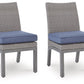 Half Moon Beach - Side Chair With Cushion (Set of 2) - Blue / Gray