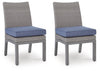 Half Moon Beach - Side Chair With Cushion (Set of 2) - Blue / Gray