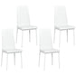 Modern Dining Chairs, Set of 4, High Back PU leather Upholstery and Metal Legs for the Living Room, Kitchen, Home Office, White