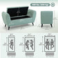 Upholstered Storage Bench with Arms - Green