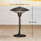 1500 W Electric Patio Heater with Tip-Over Protection, Outdoor Heater with Pull Switch, Black
