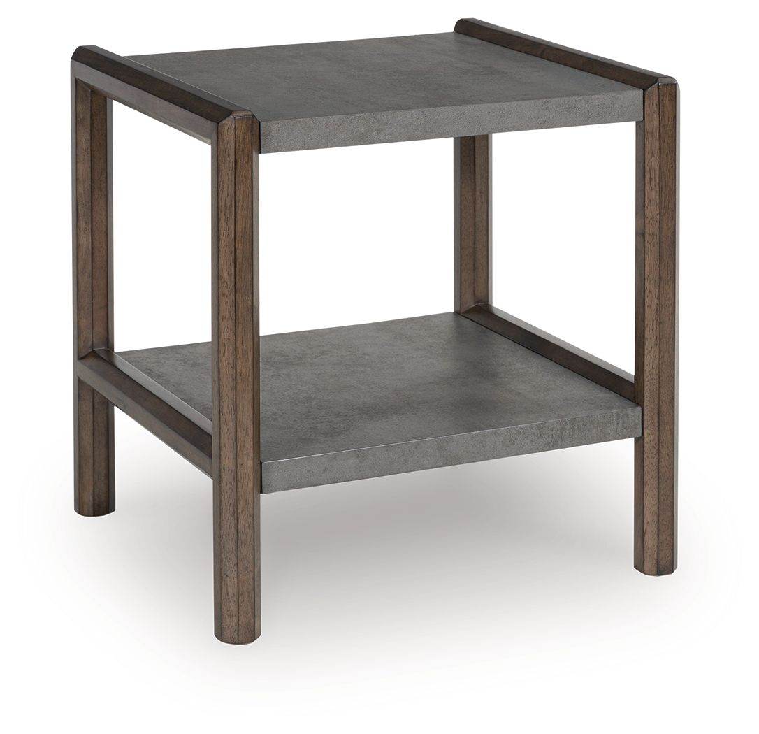Kallenny - Rectangular End Table - Brown / Gray