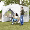 10' x 10' Pop-Up Canopy Tent with Sidewalls, Height-Adjustable, Carry Bag Included, for Outdoor, Garden, Patio, White