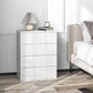 4-Drawer High-Gloss Chest of Drawers - White