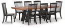 9 Pc. Table, 8 Chairs