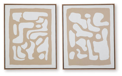 Waldett - Beige / White - Wall Art Set (Set of 2) - Forward Furniture