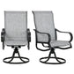 2-Piece Swivel Garden Chairs, 360° Swivel Rocking Outdoor Chairs with Curved Armrests, Breathable Mesh Seat & S Shape Backrest for Yard, Lawn, Porch, Dark Grey