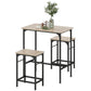 3-Piece Bar Table Set for 2 with Stools - Natural Wood