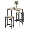 3-Piece Bar Table Set for 2 with Stools - Natural Wood