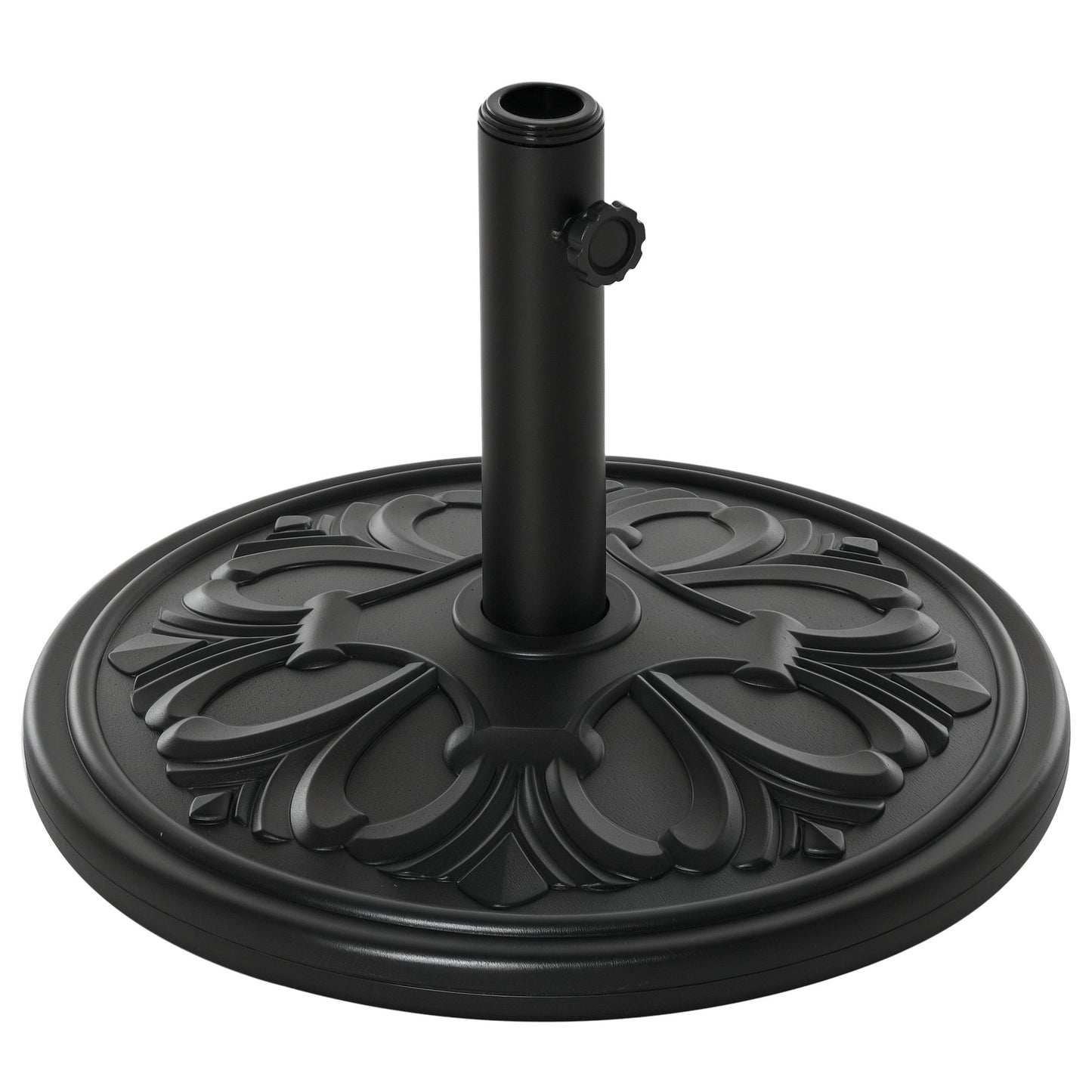 29lbs Cement Round Umbrella Base Heavy Duty 19" HDPE Parasol Stand, Black