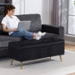 Storage Ottoman Bench, 43 Inch Large Storage Chest with Steel Legs and Padded Seat, Foot Rest, Load 485 lbs, Black