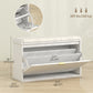 Entryway Shoe Storage Bench with Flip-Drawers - White