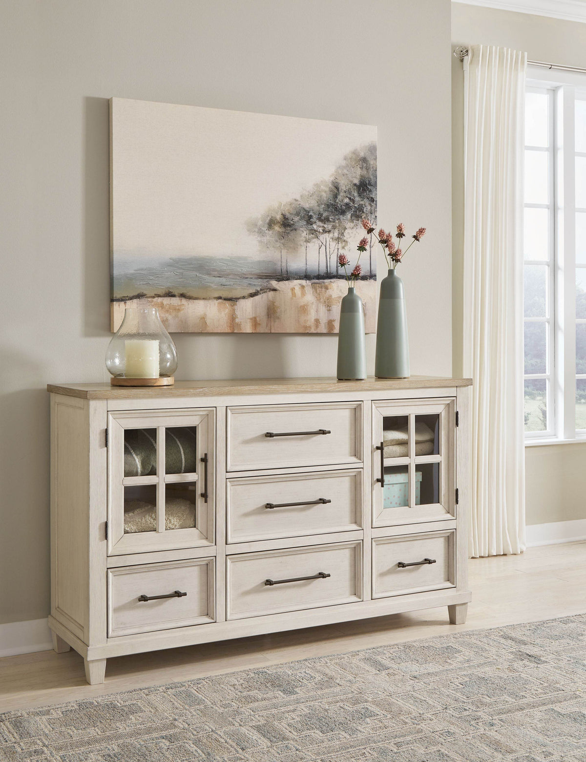 Shaybrock - Antique White / Brown - Dresser - Forward Furniture